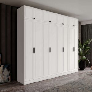 Ücretsiz Montaj Milas 8 Kapaklı Komple MDF Yüklüklü Gardırop