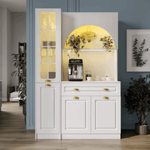 Armoni Gold Midi Kahve Köşesi Sol Vitrinli Komple MDF