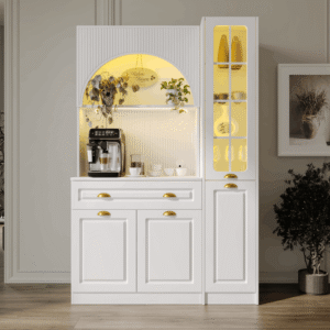 Armoni Gold Midi Kahve Köşesi Sağ Vitrinli Komple MDF