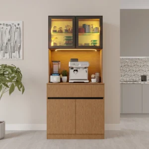 Bambu Mini Komple MDF LED Aydınlatmalı Kahve Köşesi