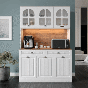 Efes Kahve Köşesi - 140 cm MDF Mutfak Dolabı - LED Aydınlatmalı - Ücretsiz Montaj